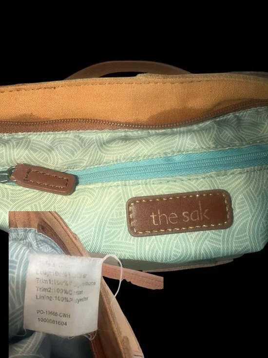 The Sak Indio Patchwork Hobo Pink Tan Mixed Leather Shoulder Bag Bohemian Boho - Picture 7 of 8